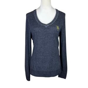 Cutter & Buck Women's BU Baylor University Black Knit V-neck Pullover Sweater